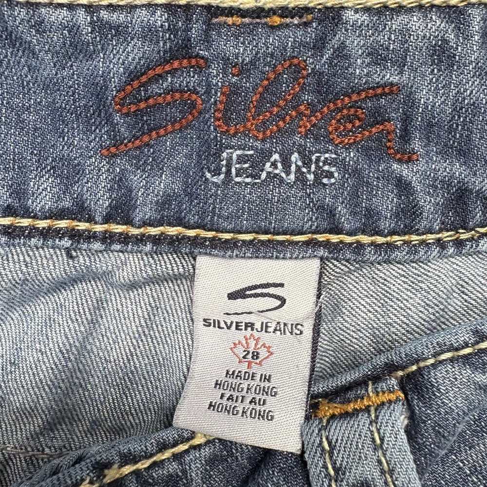 Silver Womens Jeans 28 Twisted Bootcut Low Rise Medium Wash Y2K - Picture 7 of 12